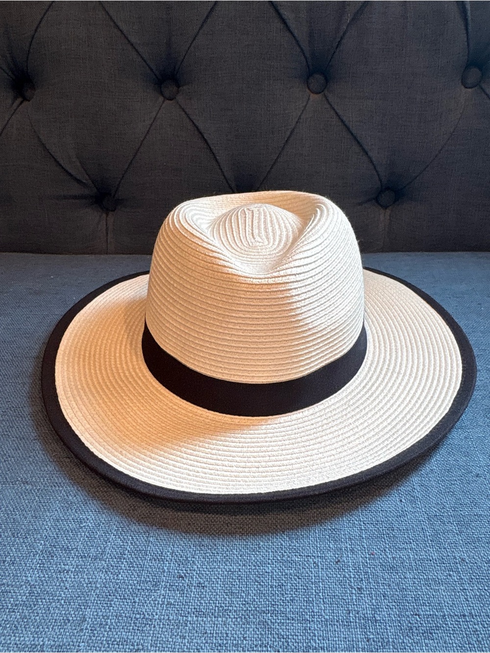 Classic Gabi Wallaroo Hat Company Straw Fedora Hat with Black Band - Natural